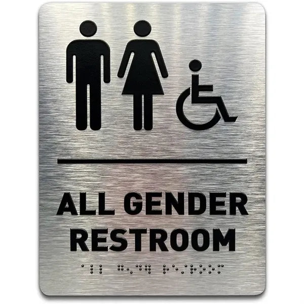 ADA-Mark Modern Compliant Braille Bathroom Restroom Sign