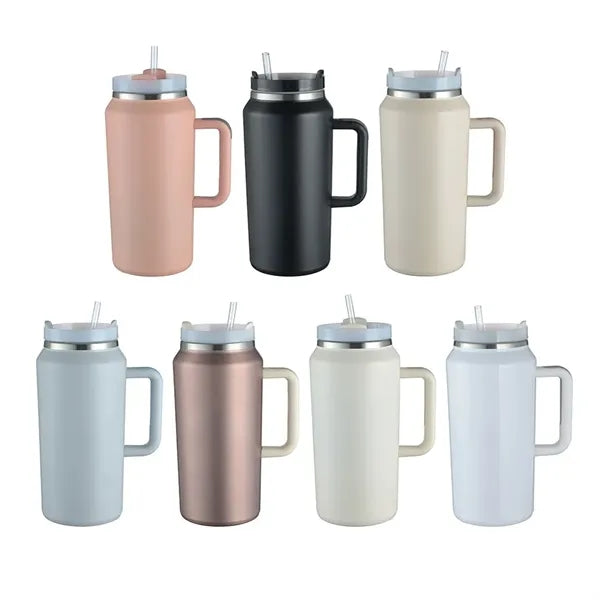 64oz Large Capacity Tumbler with Handle and Straw Lid