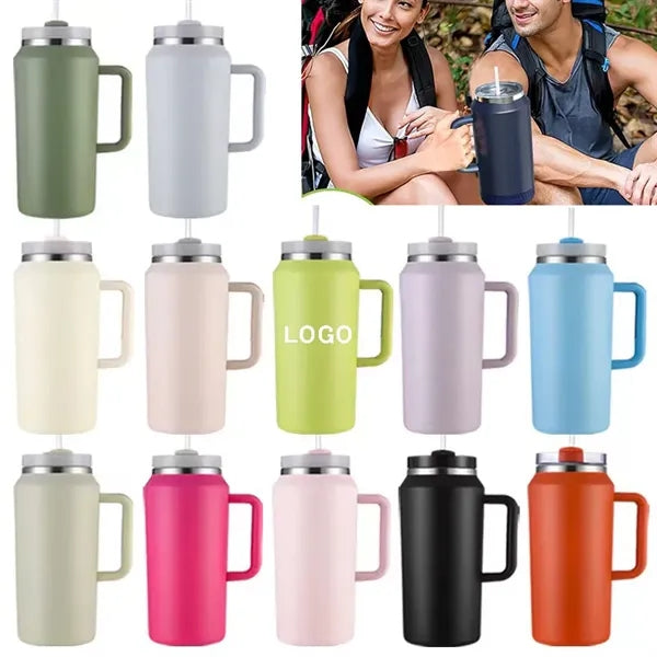 64oz Large Capacity Tumbler with Handle and Straw Lid