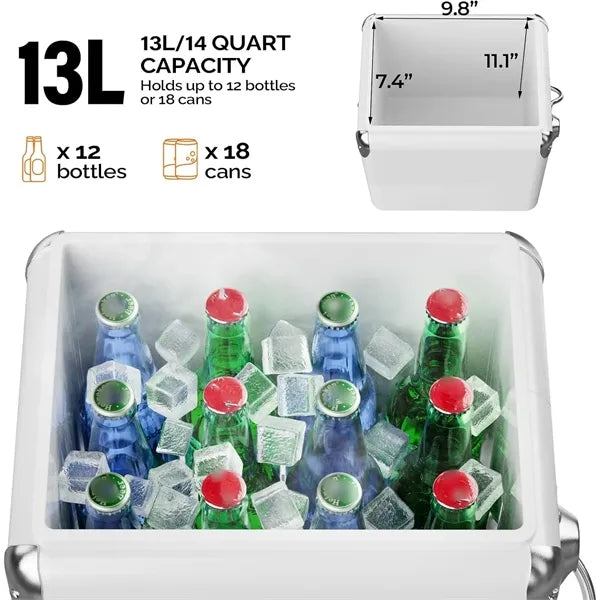 14-Qt Small Retro Vintage Cooler
