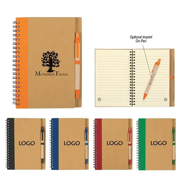 Eco Spiral Notebook w/ Ballpoint Pen