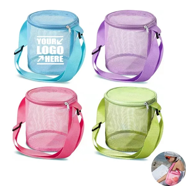 Cylindrical Mesh Tote Shell Bags