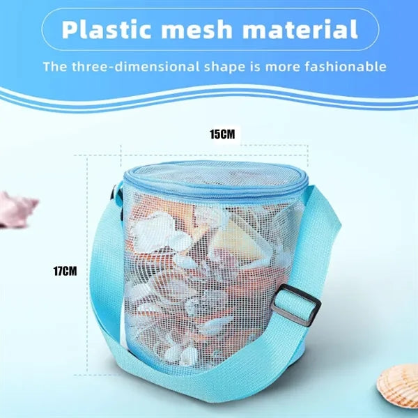 Cylindrical Mesh Tote Shell Bags