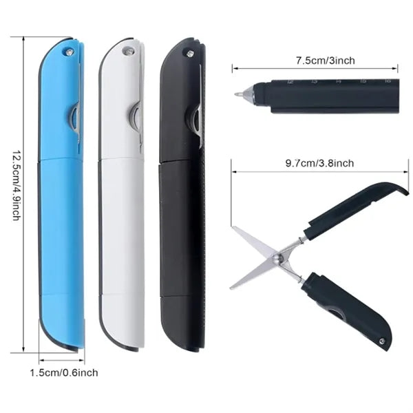 Multi-Tool Pen With Scissors, Ruler, And Art Knife