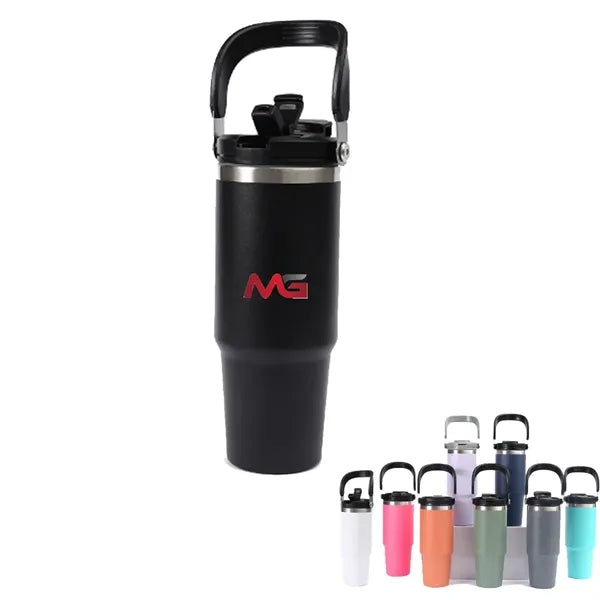 30 Oz Tumbler With Handle And Straw Lid