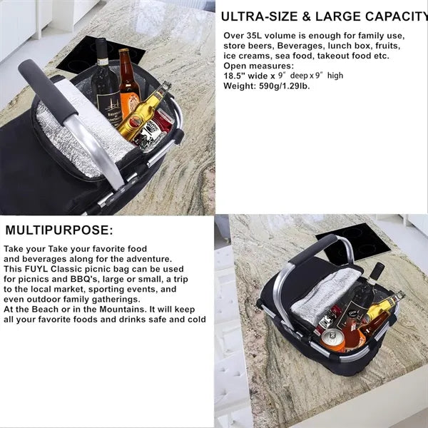 Collapsible Insulated Picnic Basket