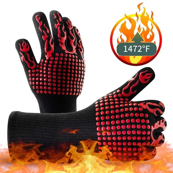 Heat-Resistant BBQ or Oven and Grill Gloves