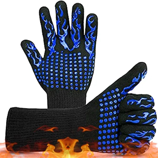 Heat-Resistant BBQ or Oven and Grill Gloves