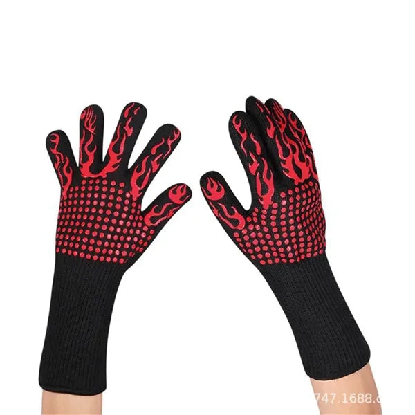 Heat-Resistant BBQ or Oven and Grill Gloves