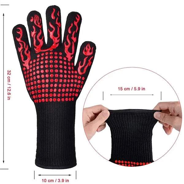 Heat-Resistant BBQ or Oven and Grill Gloves