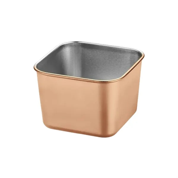 6.7oz Stainless Steel Square Dipping Bowl w/ Silicone Lid