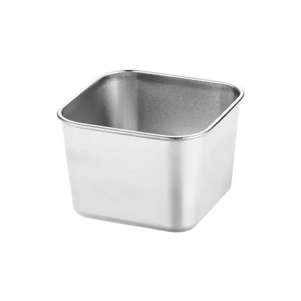 6.7oz Stainless Steel Square Dipping Bowl w/ Silicone Lid