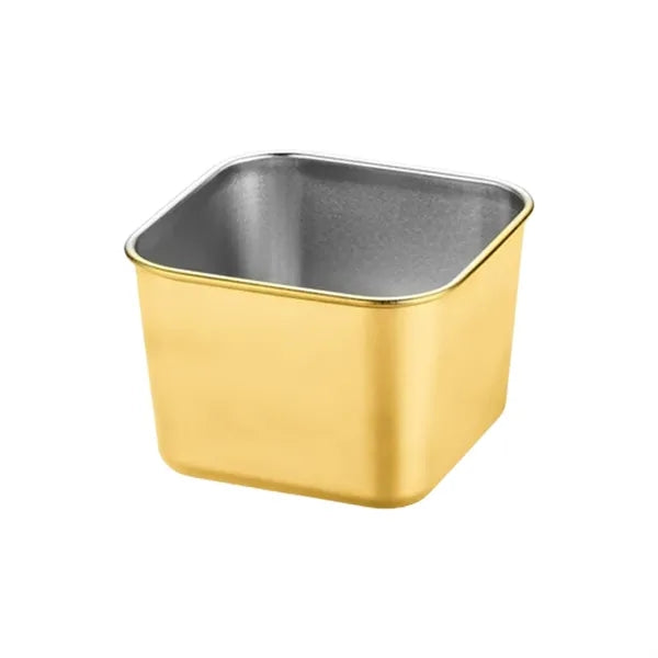 6.7oz Stainless Steel Square Dipping Bowl w/ Silicone Lid