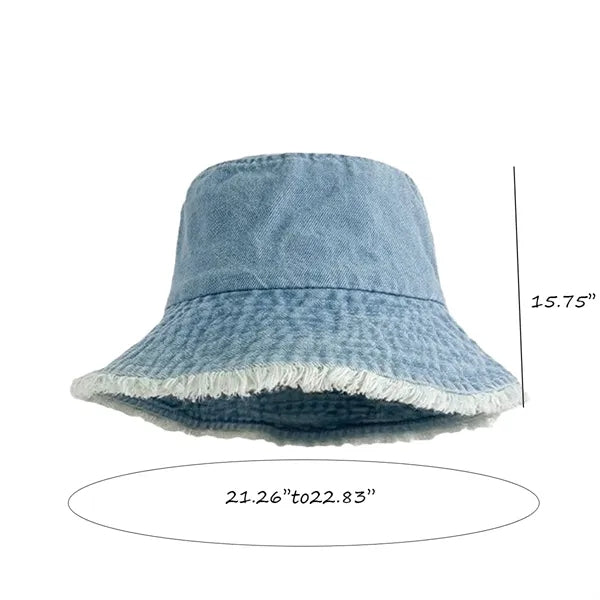 Vintage Cowboy Aged Raw Edge Face Shading Fisherman's Hat