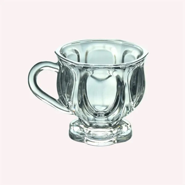 5Oz Clear Glass Coffee Cup W/ Handle