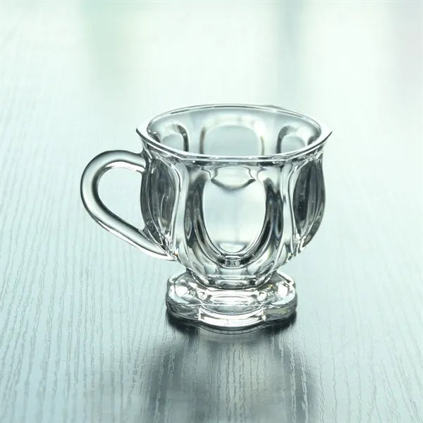 5Oz Clear Glass Coffee Cup W/ Handle