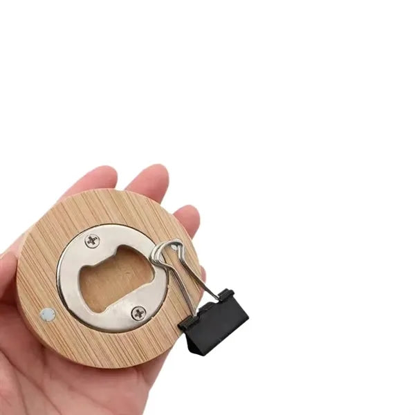 Magnetic Bamboo Beer Bottle Opener 2 1/2"