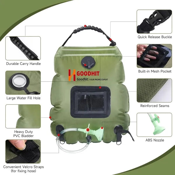 20L Solar Outdoor Shower Bag Portable Caming Water