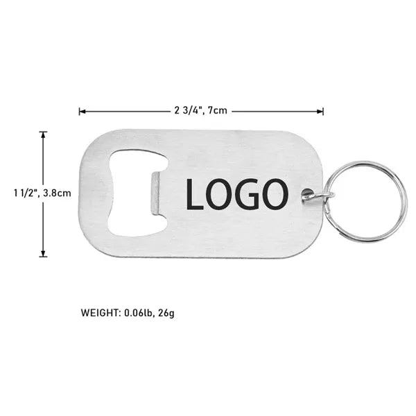 2 3/4" Stainless Steel Beer Bottle Opener w/Key Ring Low MOQ