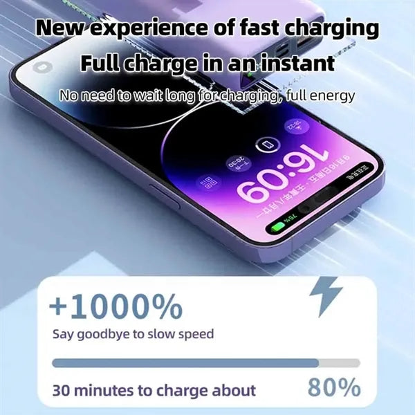 Portable Power bank with Built-in Cables