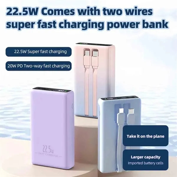 Portable Power bank with Built-in Cables