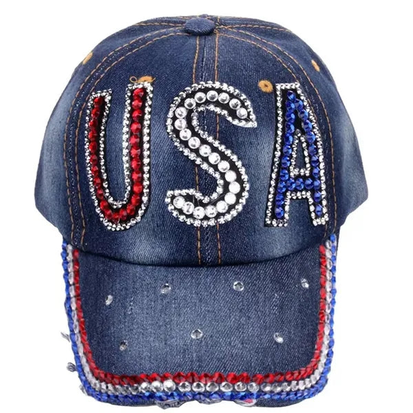 Shiny Rhinestone Baseball Cap Bling hat