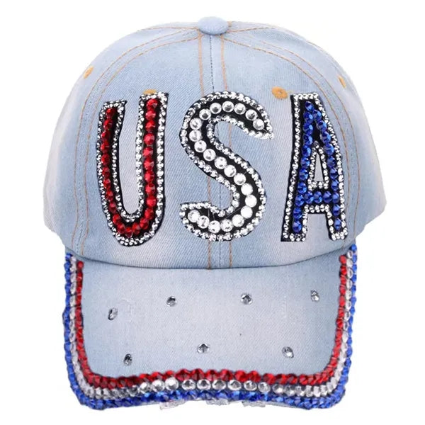 Shiny Rhinestone Baseball Cap Bling hat