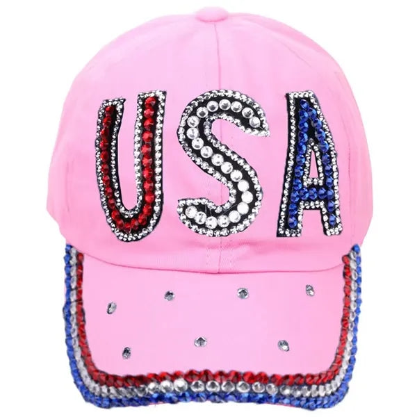 Shiny Rhinestone Baseball Cap Bling hat