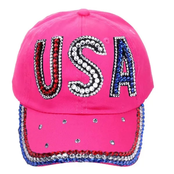 Shiny Rhinestone Baseball Cap Bling hat