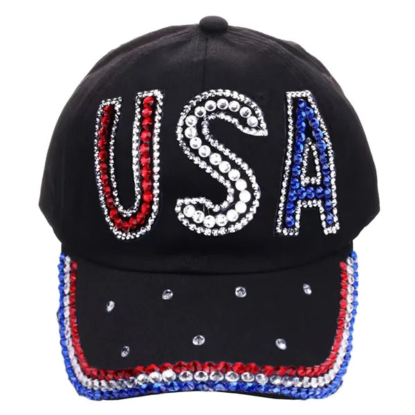 Shiny Rhinestone Baseball Cap Bling hat