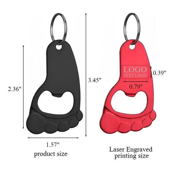 Foot Shaped Bottle Opener Keychain