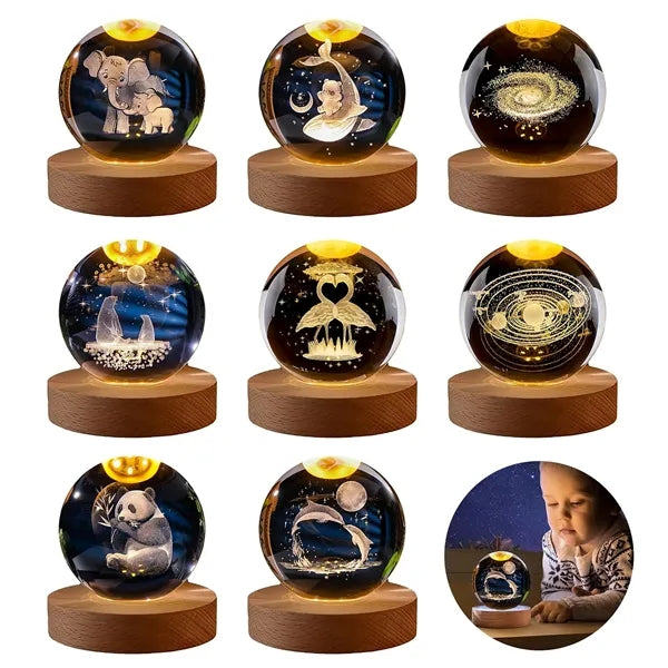 3D Carved Crystal Ball