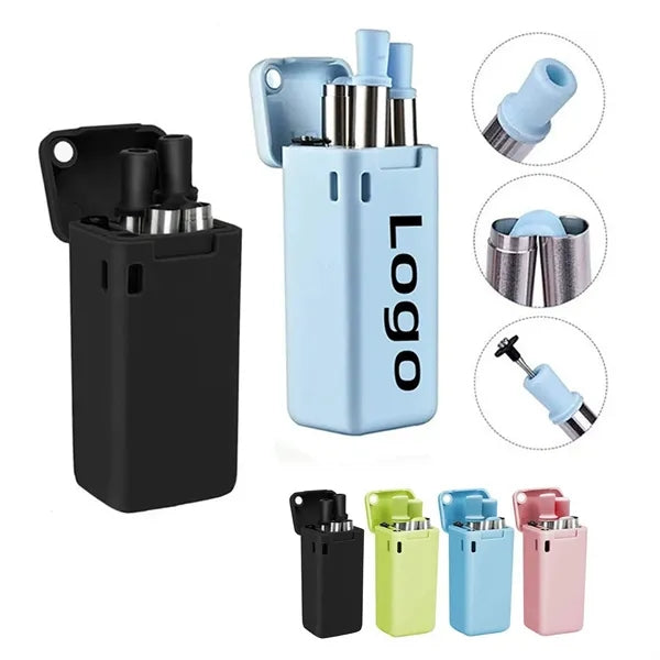 Foldable Stainless Steel Straw Set