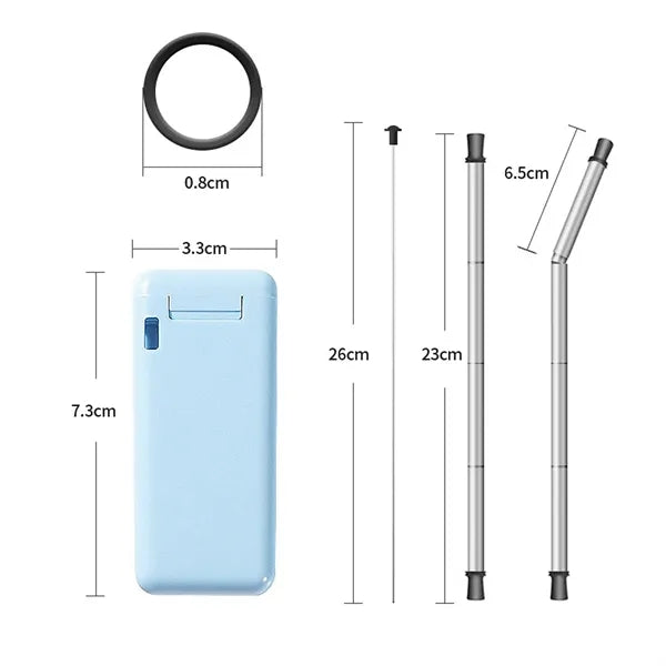 Foldable Stainless Steel Straw Set