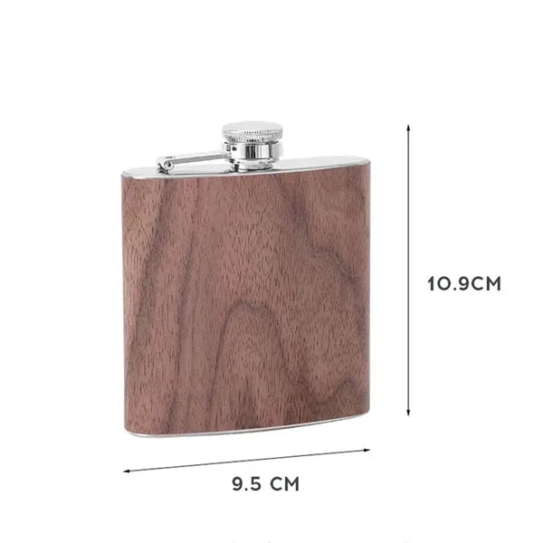 6 oz Handcrafted Wood Wrapped Stainless Steel Flask