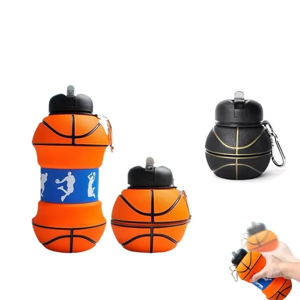 18 Oz Silicone Football Golf Bottle Clip-On Collapsible