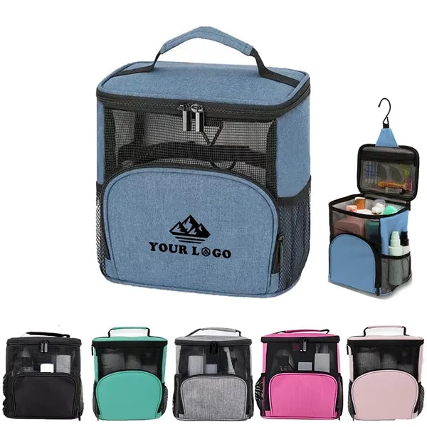 Foldable Hanging Mesh Shower Bag For Travel