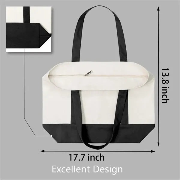 Two Tone Cotton Canvas Tote Bags
