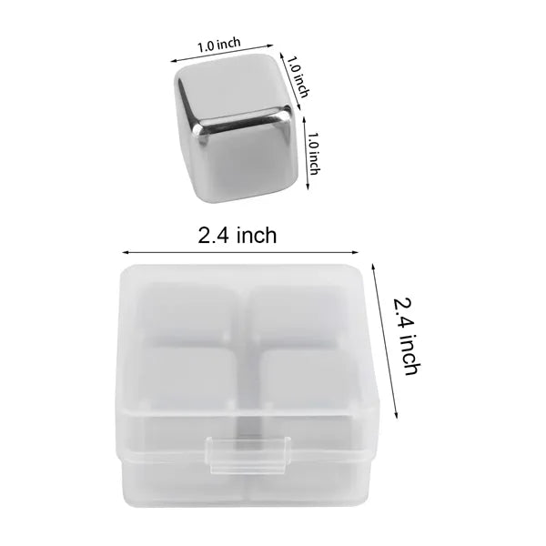 Stainless Steel Ice Cubes 4 pcs Pack
