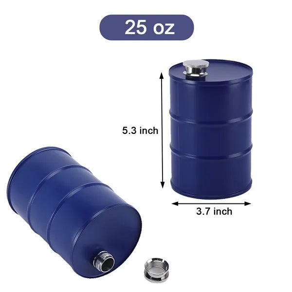 25 oz Oil Barrel Shaped Flask