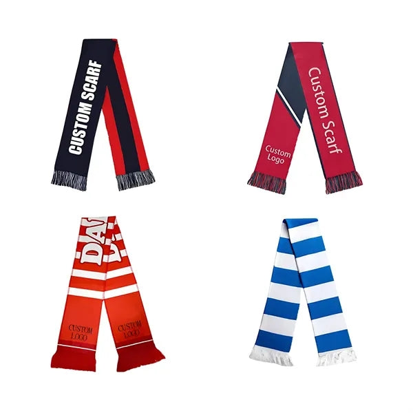 Polyester Sport Fan Scarf With Tassel
