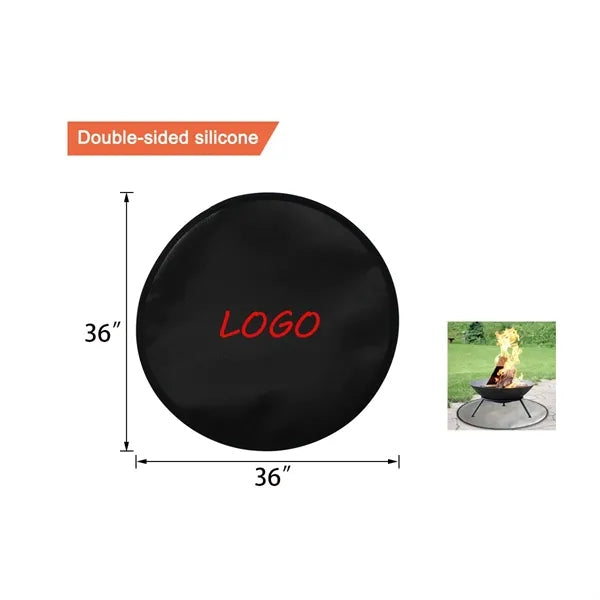 36" x 36" x 0.20" Home Silicone Fiberglass Fire Mat