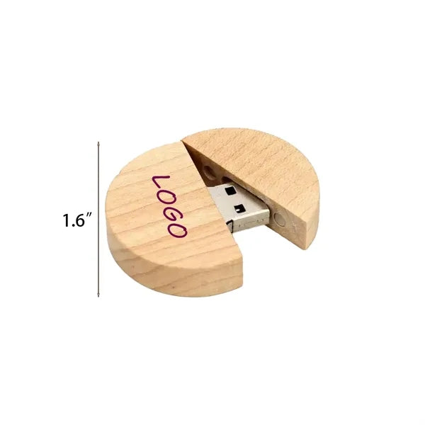1.6" x 1.6" 2-in-1 Wooden 4g USB Flash Drive