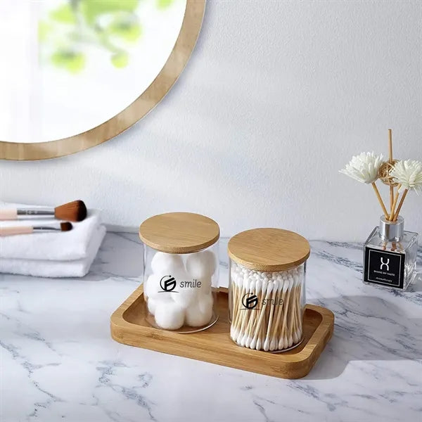Holder Dispenser With Bamboo Lids