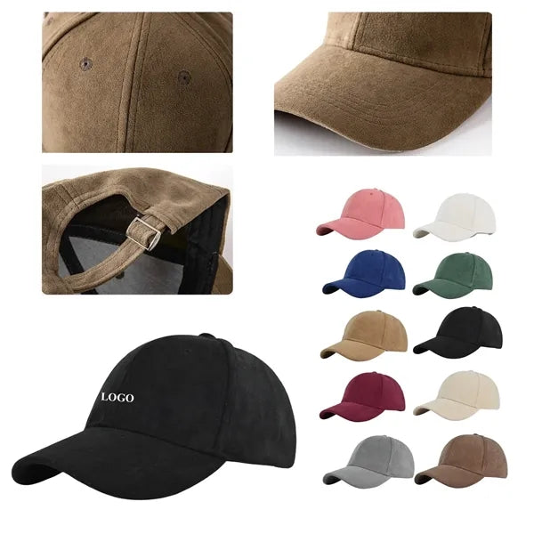 Soft Suede Solid-Colored Baseball Cap