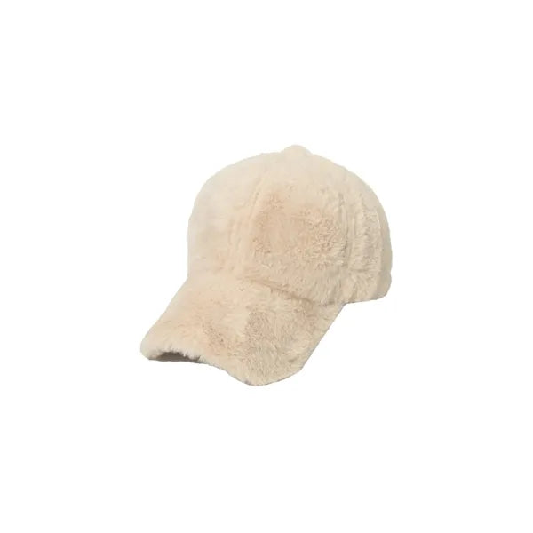 Rabbit Fur Leather Baseball Cap