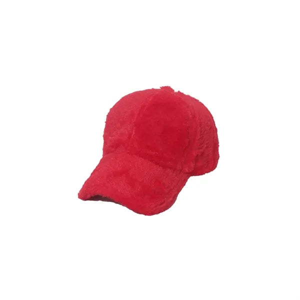Rabbit Fur Leather Baseball Cap