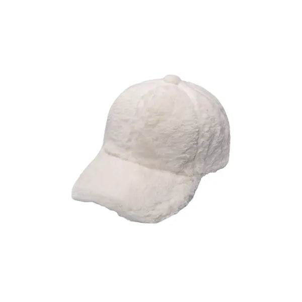 Rabbit Fur Leather Baseball Cap