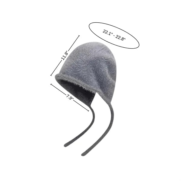 Rabbit Fur Warm Winter Beanie Hat