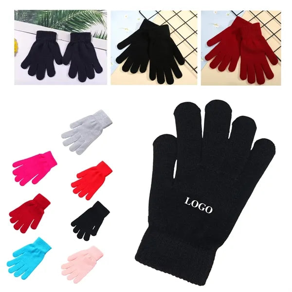 Short Thick Knitted Gloves